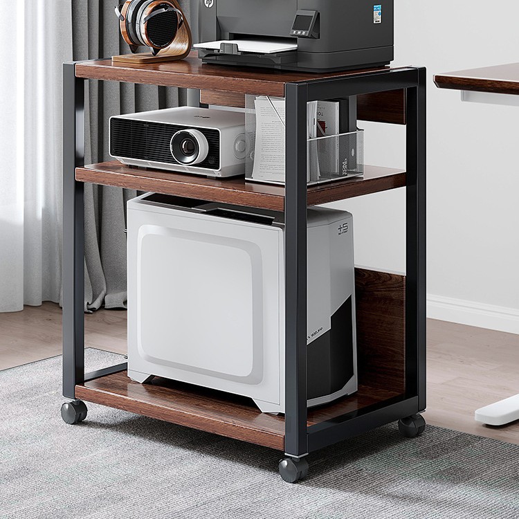 Factory Direct Sales Printer Rack Floor-Standing Office Computer Host Multi-Layer Mobile Storage Iron Finishing Cabinet