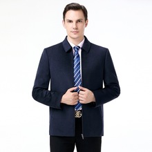 2025冬季新款男士全羊绒毛呢夹克休闲翻领短款羽绒服保暖外套男