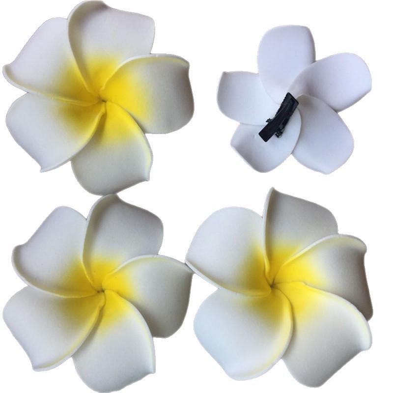 Plumeria Flower Hairpin 4/5/6/7/8/9cm Artificial Ev Hawaiian Flower Pe Flower for Swimwear and Travel