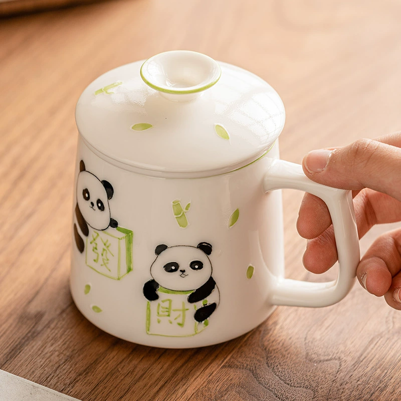 Ручная роспись Panda Чайник Чайный набор персональная чайная разборка офисный кружка керамика Мэг Фан Марк крышка