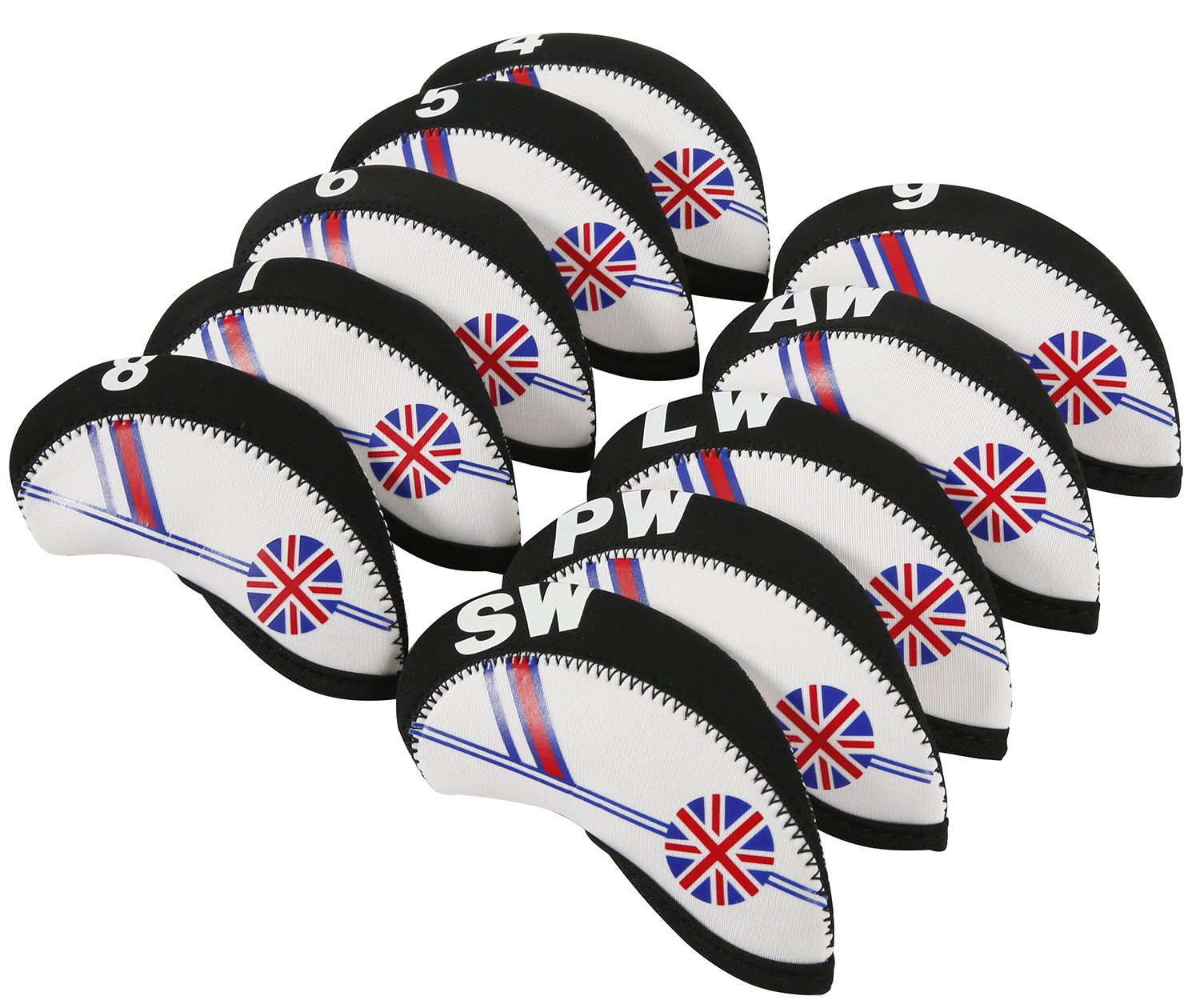 Juego de palos Juego de gorra digital Juego de accesorios de práctica Golfheadcover Juego de hierros Juego de palos de golf con bandera nacional