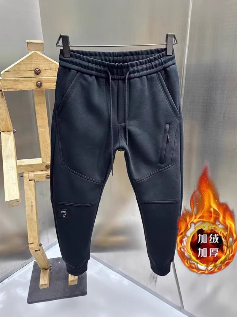 New Autumn and Winter Fashionable fleece-lined Sweat Pants Men's All-match Loose Casual Pants Simple Handsome Sports Pants
