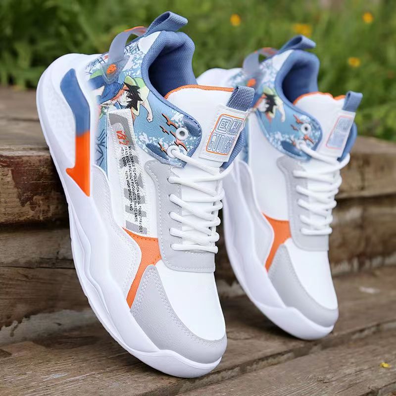 Men's shoes spring and autumn 2024 new sports shoes men's trendy male students waterproof high-top basketball shoes for men