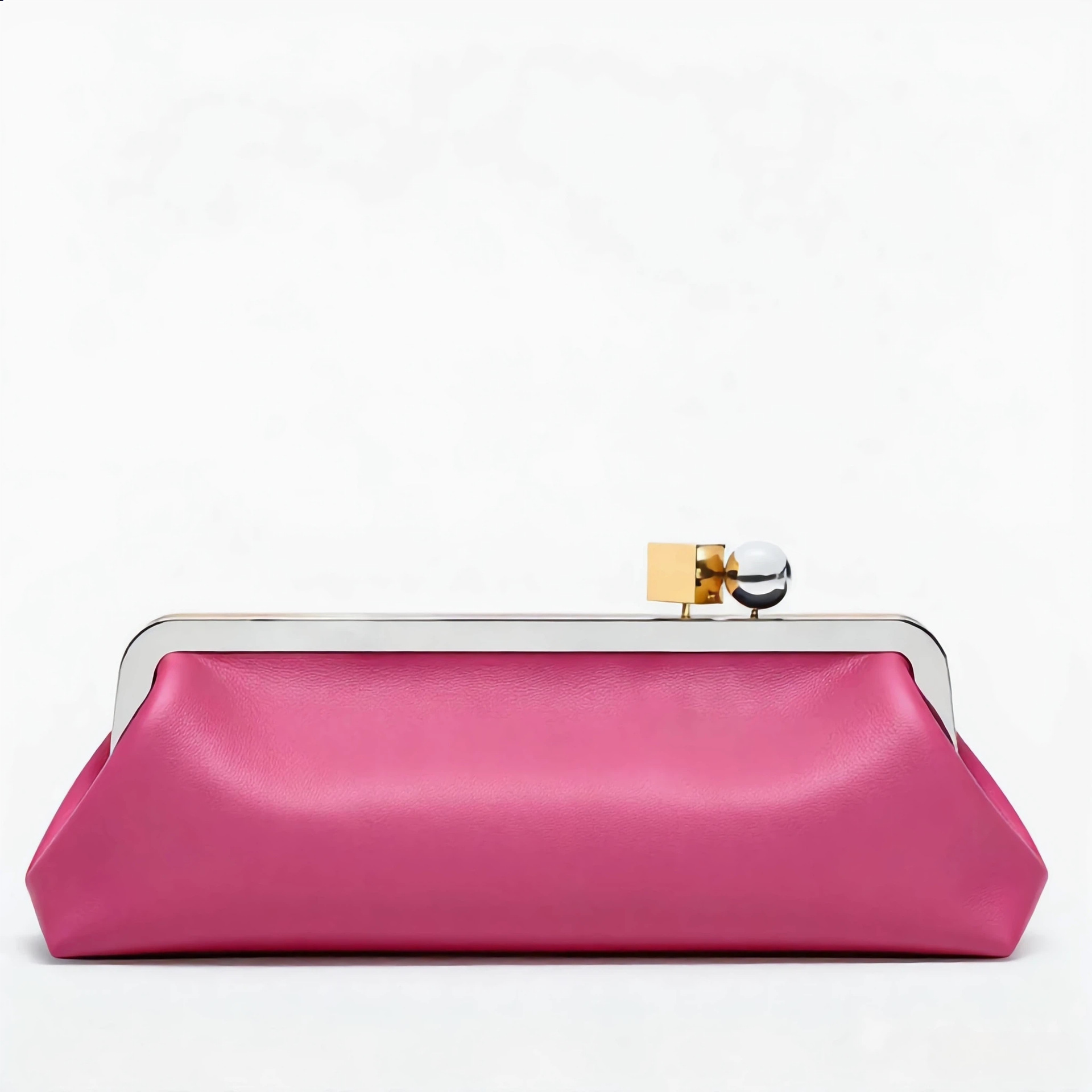 Elegant axelväska för dam clutch med guldspänne_voghion.com