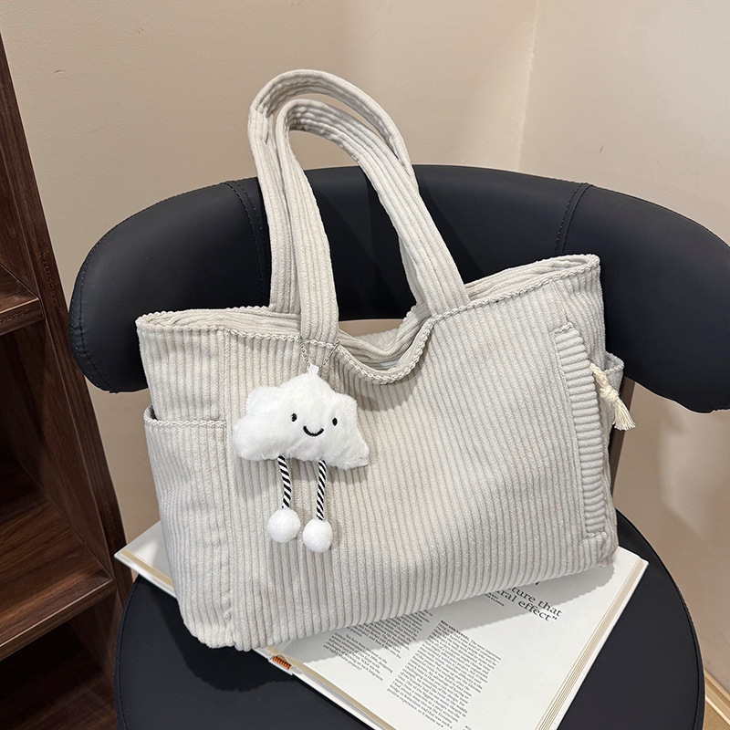 New Autumn and Winter Corduroy Tote Bag, Korean Style, Simple, Large Capacity, Versatile, Casual, Student Class Shoulder Bag, Commuter Bag New Autumn and Winter Corduroy Tote Bag, Korean Style, Simple, Large Capacity, Versatile, Casual, Student Class Shoulder Bag, Commuter Bag