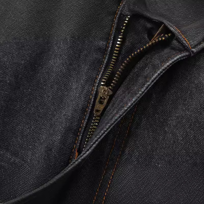 Men's Clothing retro multi-strand split jeans men's ins Fashion brand casual loose wide-leg trousers_voghion.com