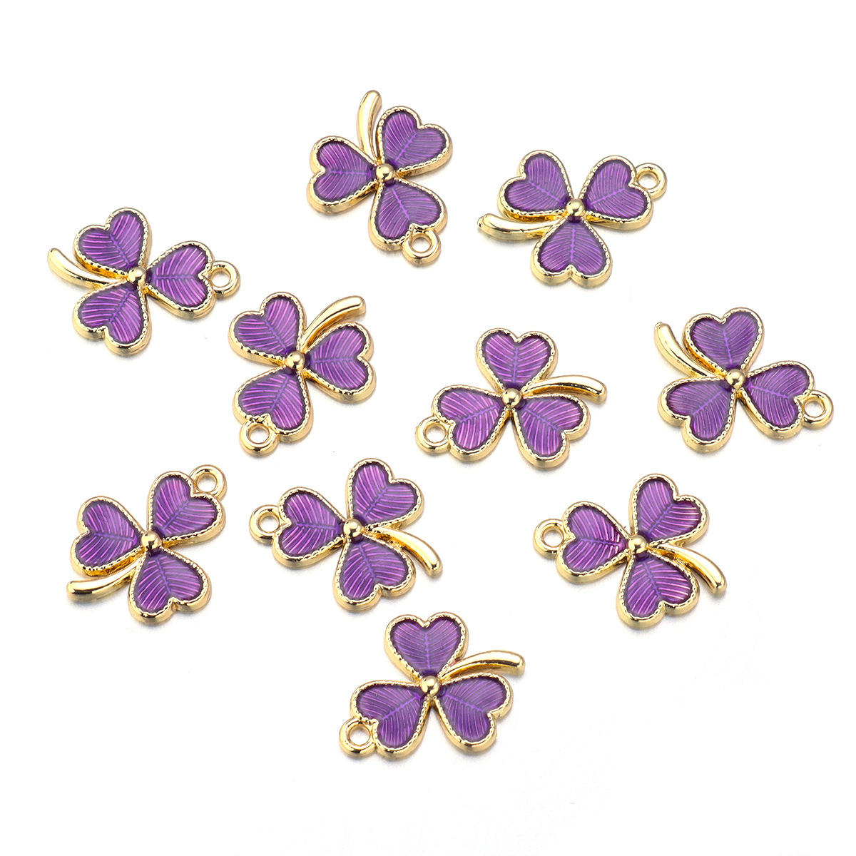 26g Weight Pendant Jewelry Making Type DIY Jewelry Accessories Classification 10 PCS/Package Quantity Alloy Material Shamrock Pattern Enamel Design IG Style, Simple Style Style 10 PCS/Package Alloy Shamrock Pendant 4
