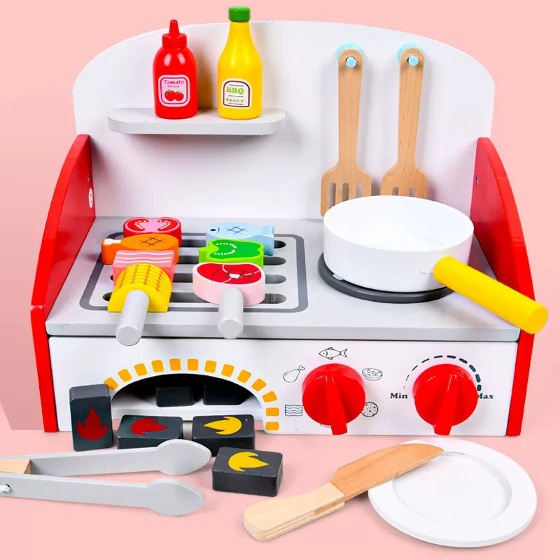 Wooden cooker, children's family set, toy for kindergarten, new collection, 2 in 1