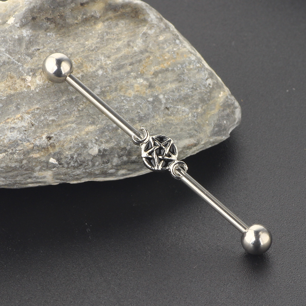 Stainless Steel Industrial Barbell Piercing Ear Stud - Cartilage Helix Tragus Body Jewelry detail image 7