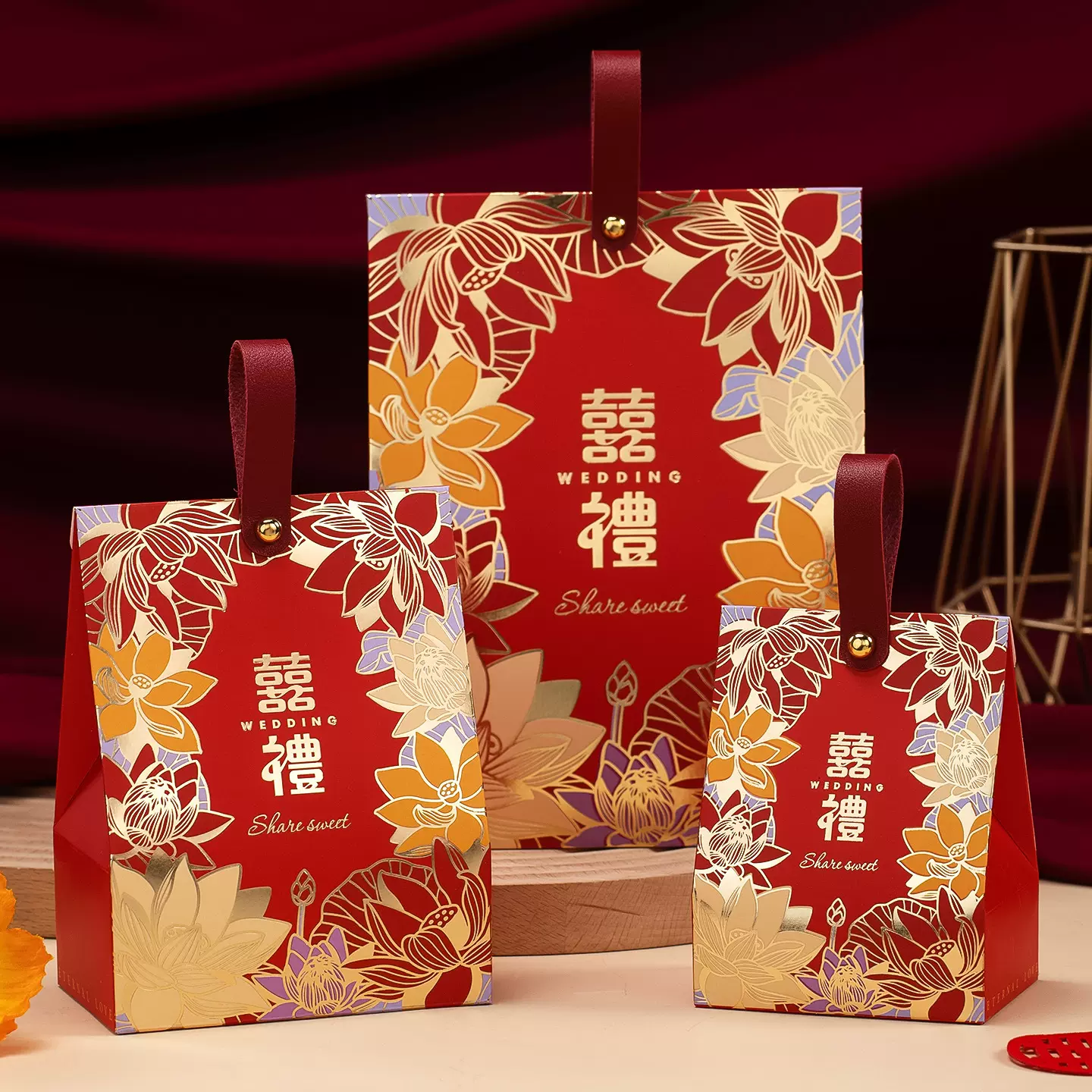 喜糖盒子结婚专用2025新款中式高级感订婚伴手礼品袋糖果礼盒空盒