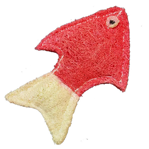 Dual-Sided Fish-Shaped Loofah Pet Toy for Gnawing, Teeth Cleaning, and Removing Tartar - for Hamsters, Rabbits, and Guinea Pigs - Wholesale