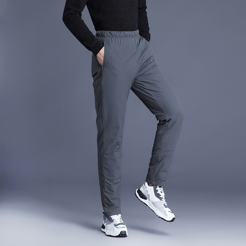 Down pants winter wear 90 duck down 2024 outdoor leisure men's warm pants men's and women's fleece-lined thickened cross-border