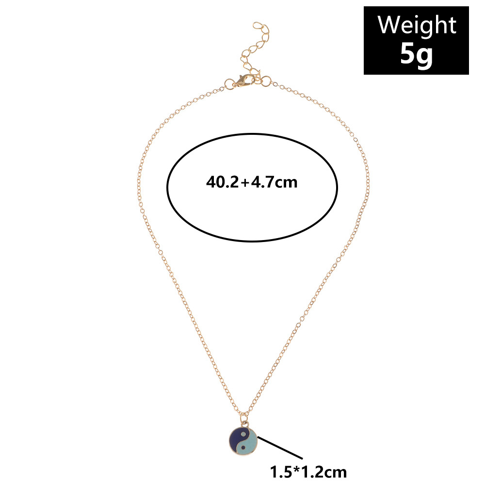 simple Yin Yang Tai Chi oil drop earrings color gossip necklace