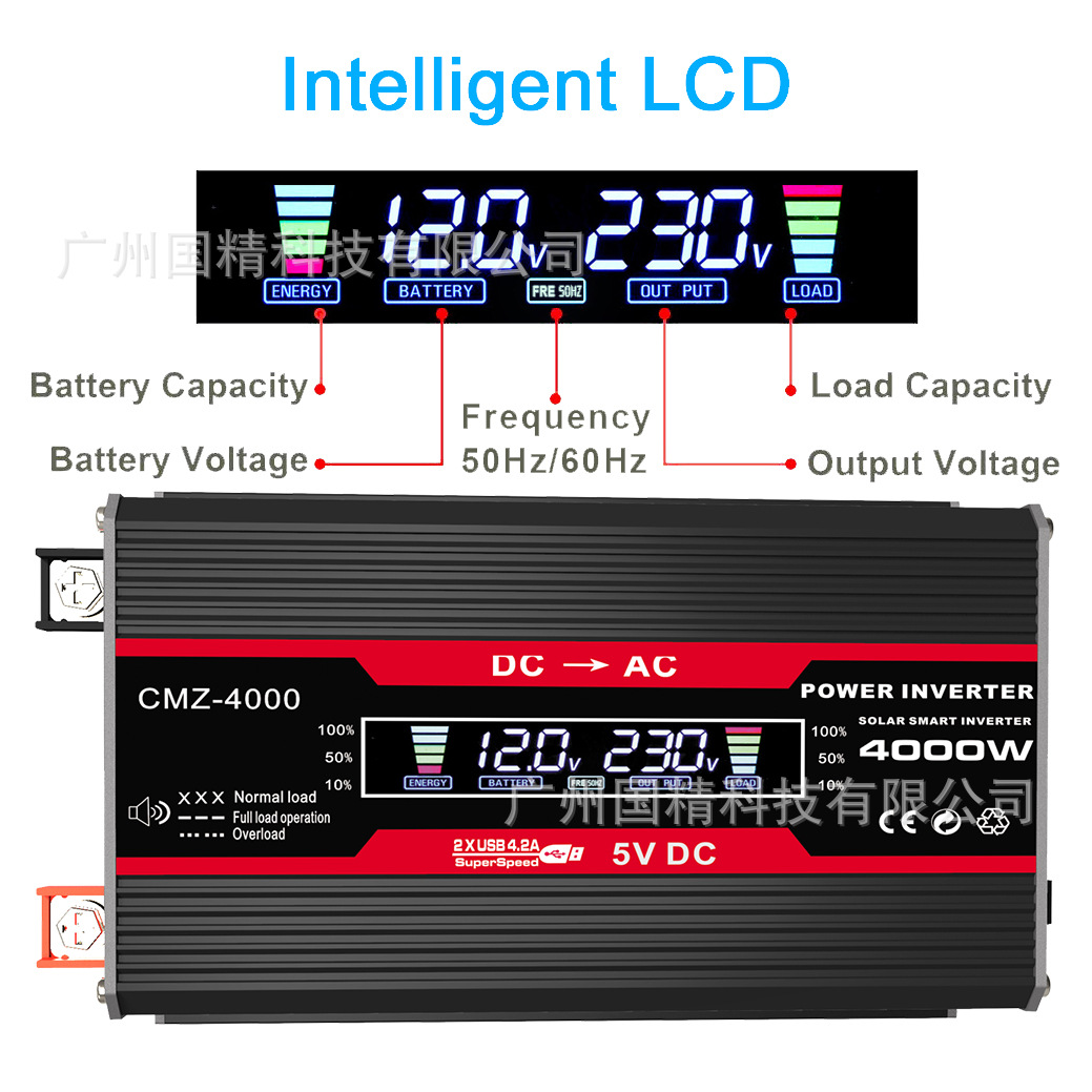 光伏系统18W 18V太阳能板30A太阳能控制器300W带显示屏智能逆变器