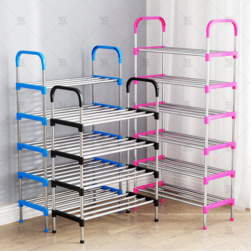 Simple shoe rack dustproof storage rack multi-layer assembled entrance door multifunctional household space-saving vertical entryway
