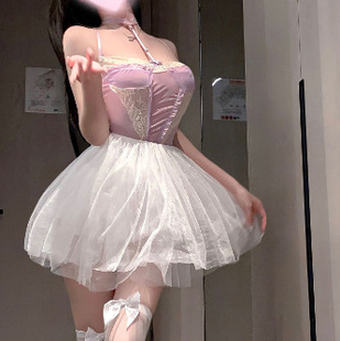 情趣內衣性感蕾絲拼接撞色吊帶背心純欲夜店辣妹內搭上衣套裝性感