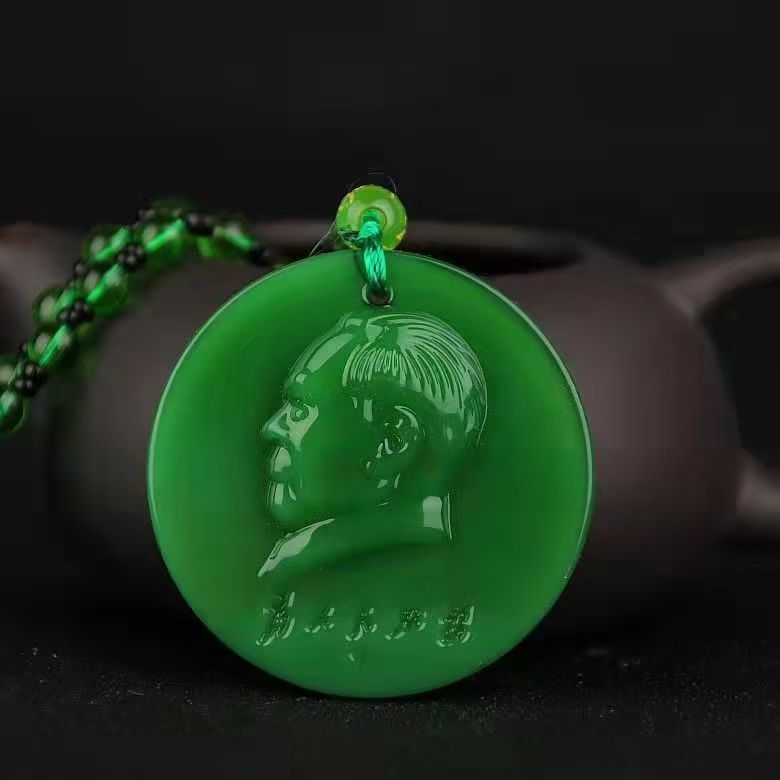 绿玉百搭仿马来玉平安扣貔貅毛衣链佛吊坠项链男女挂件长款新款