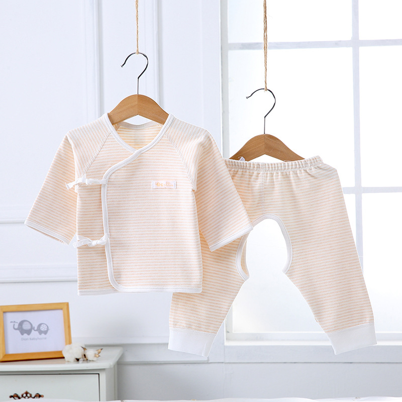 新生兒套裝春秋舒絨棉保暖內衣批發A類初生寶寶和服開襠褲兩件套