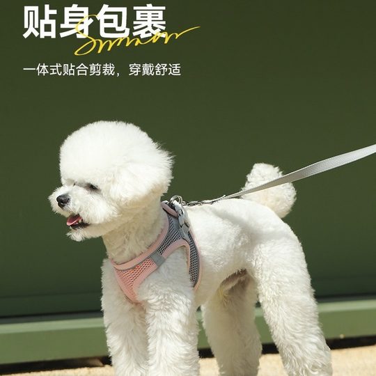 Dog Leash cat dog rope vest chest strap breathable comfortable small dog Teddy pet dog walking rope