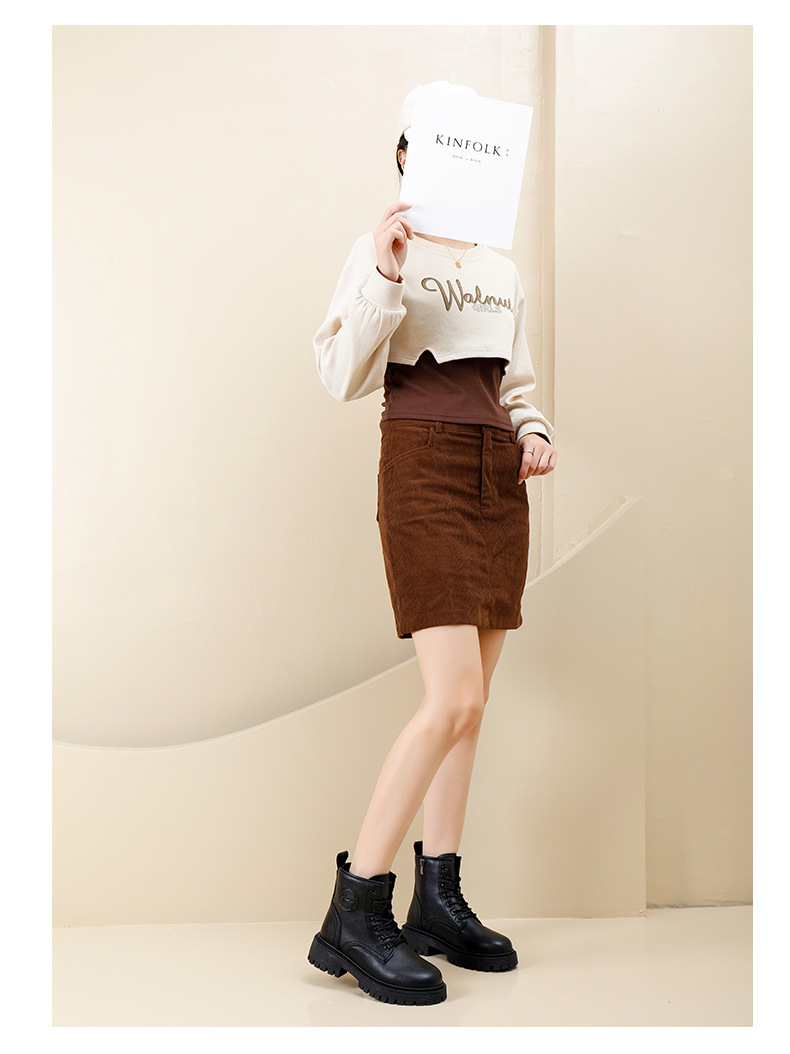 British Style Women's Leather Ankle Boots With Thick Sole_voghion.com