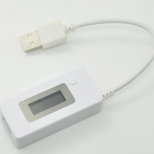 White -tailed LCD backlit LCD digital screen shows USB current meter…