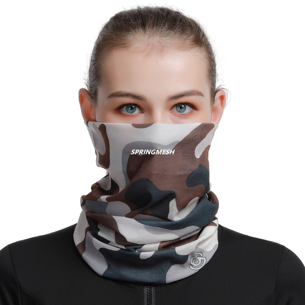 Outdoor hiking sunshade mask camouflage multifunctional seamless headscarf, versatile hat, sweat-wiping wristband, sun protection face towel