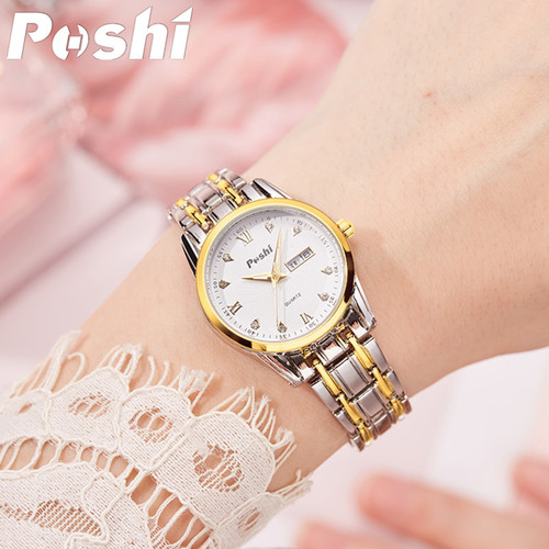 Swiss brand fully automatic movement watch women's waterproof luminous watch double calendar diamond fashion watch