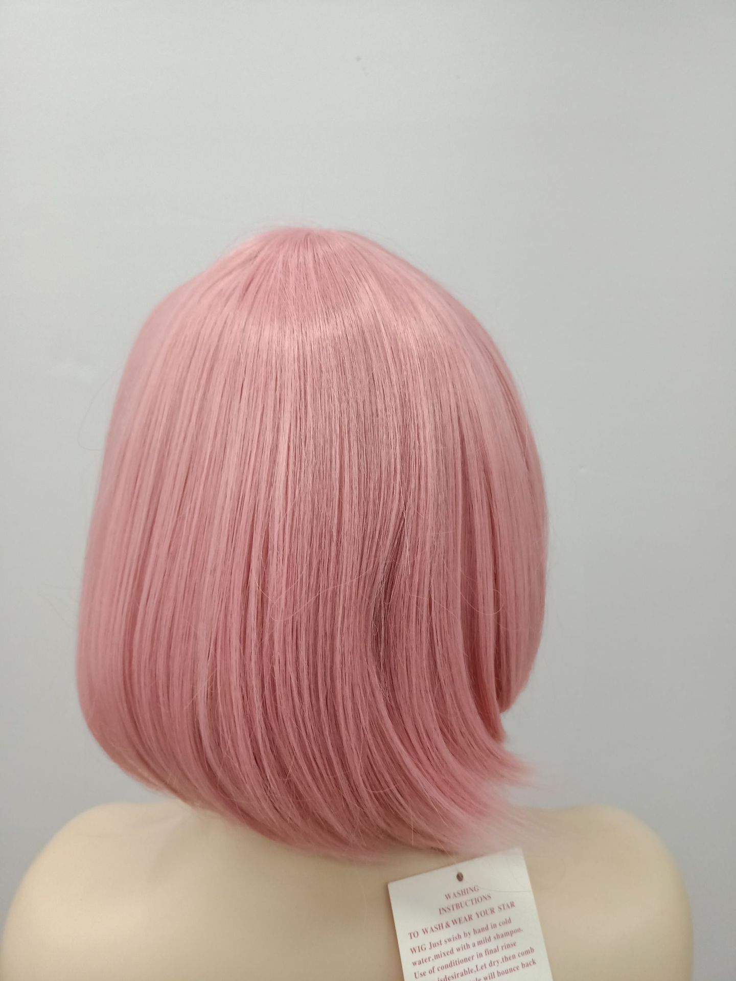 Fábrica al por mayor Europa y América venta caliente fibra química pelucas de alta temperatura seda rosa pelucas cortas