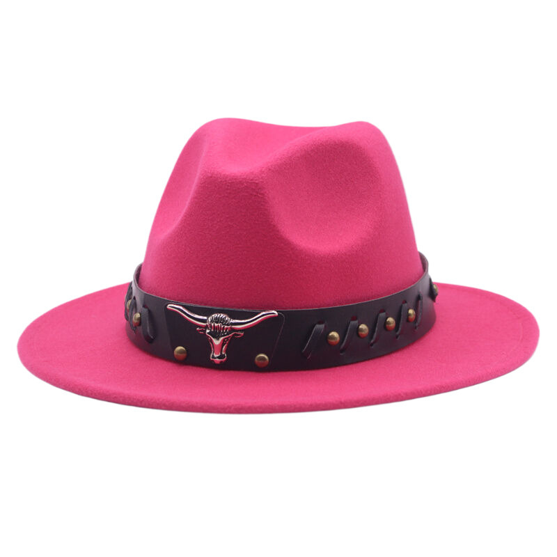 Cappello da cowboy spagnolo unisex Cappello a cilindro jazz erboso con tesa piatta e tesa larga per uomo e donna_voghion.com