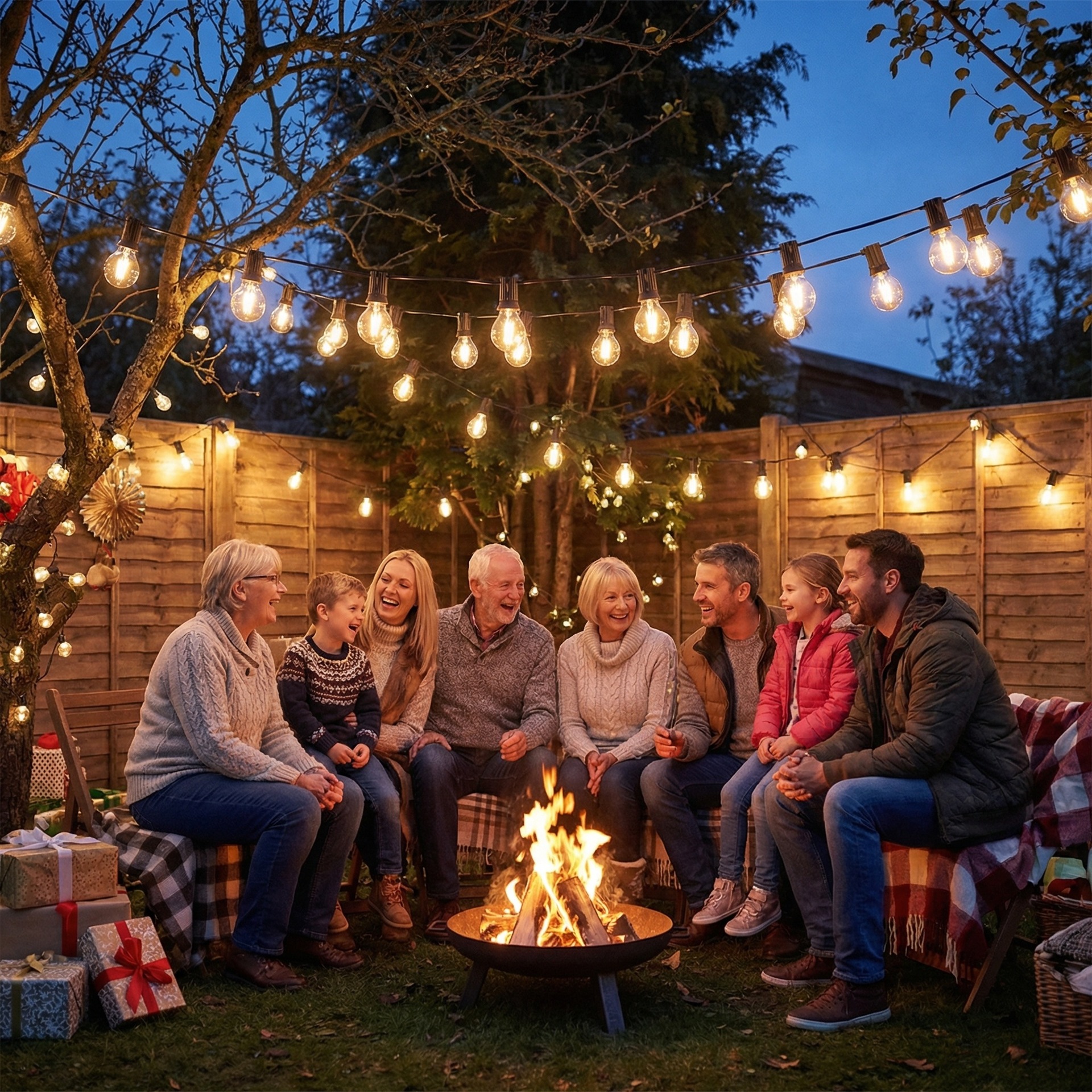 Cadena de Luces LED Solares G40 Impermeable IP55 para Patio, Navidad y Camping