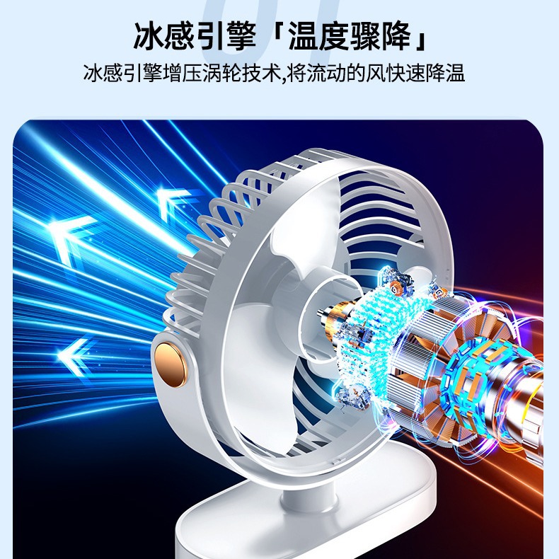 2024 new desktop small fan charging silent small portable desktop…