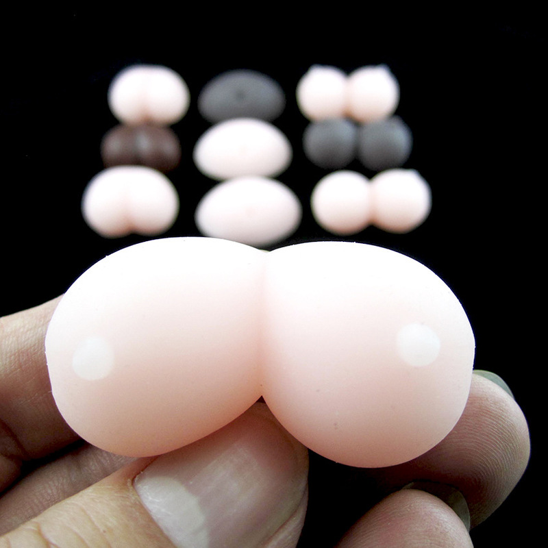 Cross-border artificial breast soft silicone round belly butt pad, bionic breast pad, doll replacement breast component, flesh-colored squeeze toy