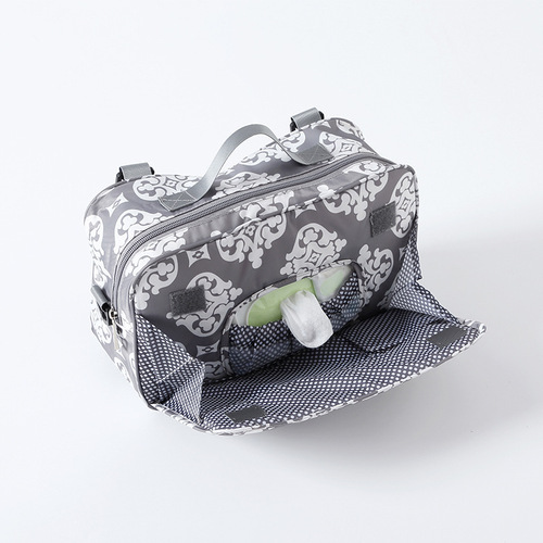 Large-capacity stroller hanging bag baby outing storage bag practical stroller accessories fashionable printed hanging bag