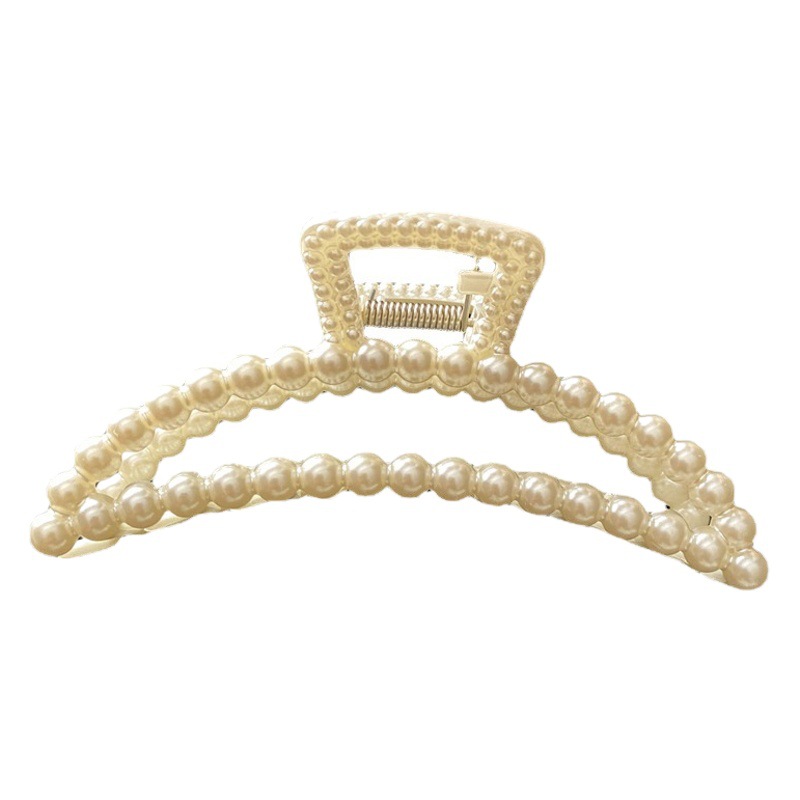 Corea del Sur Dongdaemun elegante perla clip de la cabeza accesorios para el cabello simple todo partido clip de tiburón francés horquilla roja neta