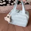 Handheld blue cosmetic bag