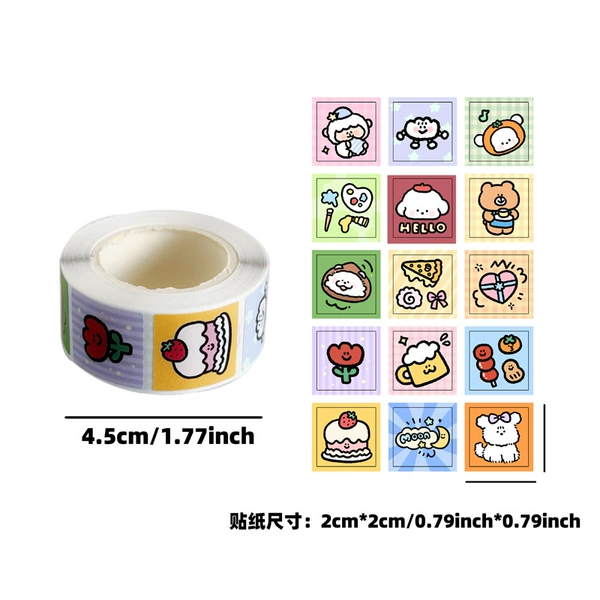 Square cartoon cute sticker, 300 pieces