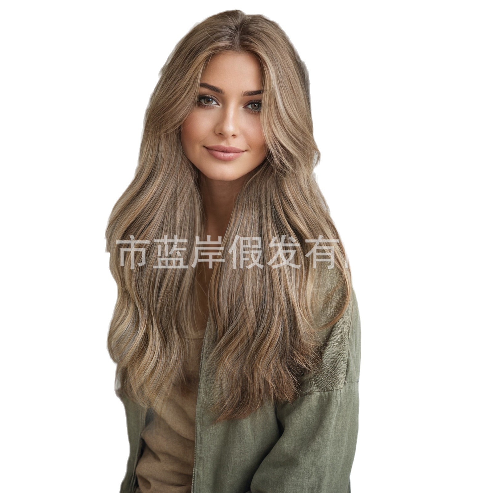 Encaje transfronterizo Futura área grande 13*6 puntos medios grandes ondas cabello largo y rizado todo el cabello peluca mujer