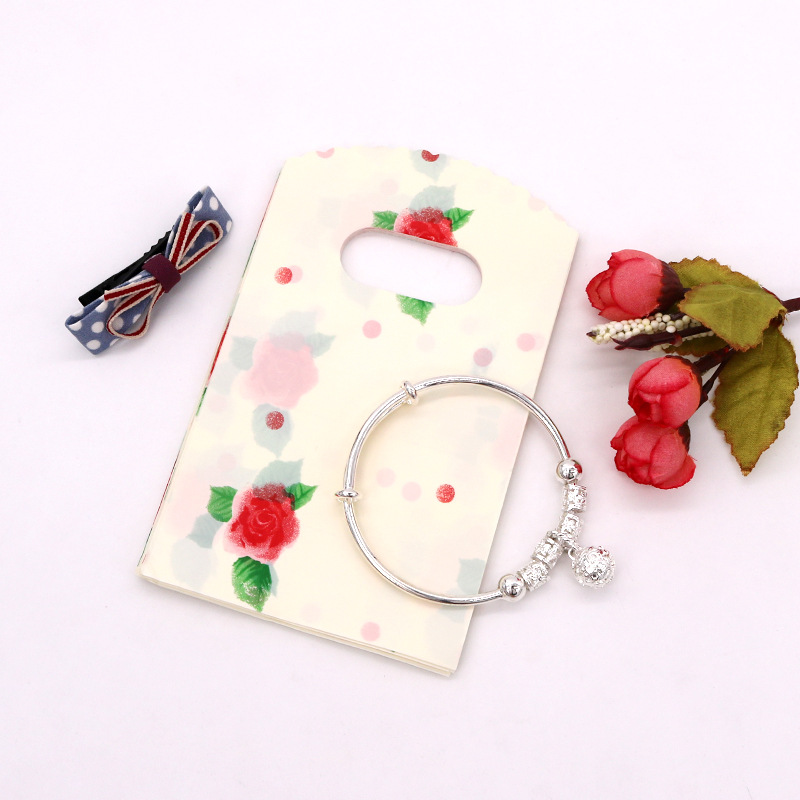 38g Weight Jewelry Packaging Bags Classification 45 Pieces Per Pack Quantity Holiday, Daily Occasion Plastic Material Heart Shape, Flower Pattern Casual, Simple Style Style Casual Simple Style Heart Shape Flower Plastic Jewelry Packaging Bags 2