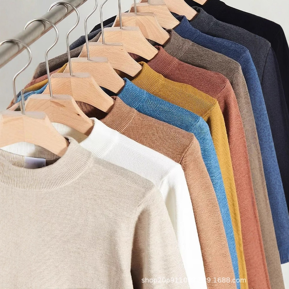 Sweater Men's Business Casual Spring and Autum Bottoming Shirt Men's Custom Clothing Men's Slim Suit with Knitted Knitwear