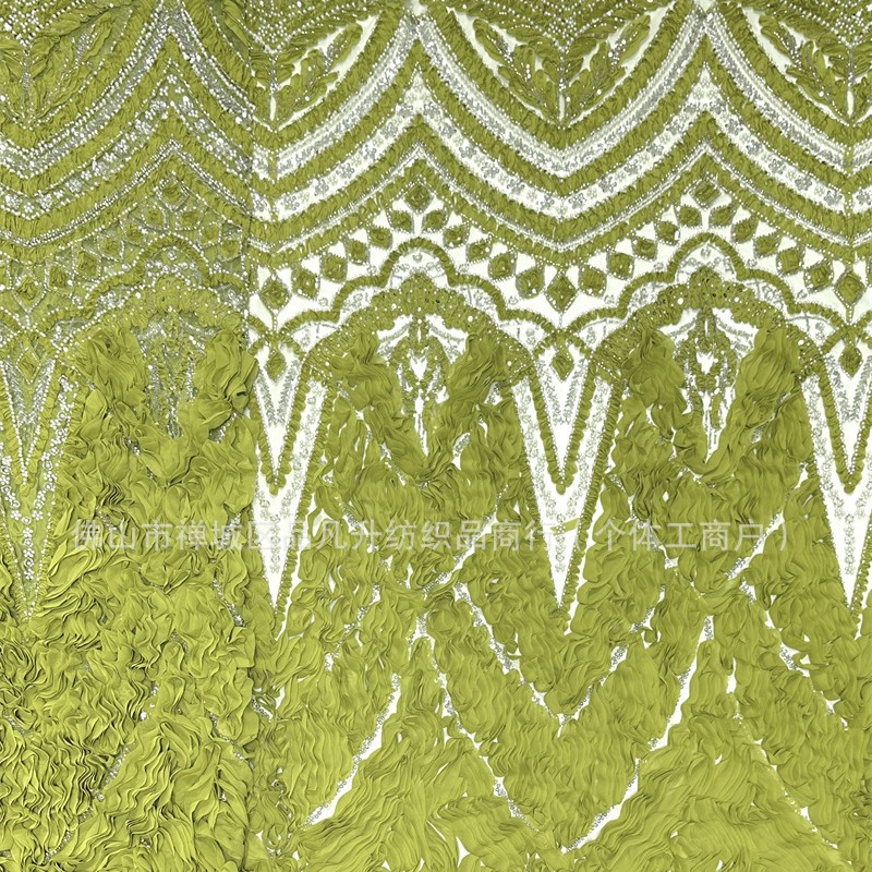 Moda transfronteriza ins Gaoding vestido de boda vestido de moda tela nueva tela bordada de placas con sequillas