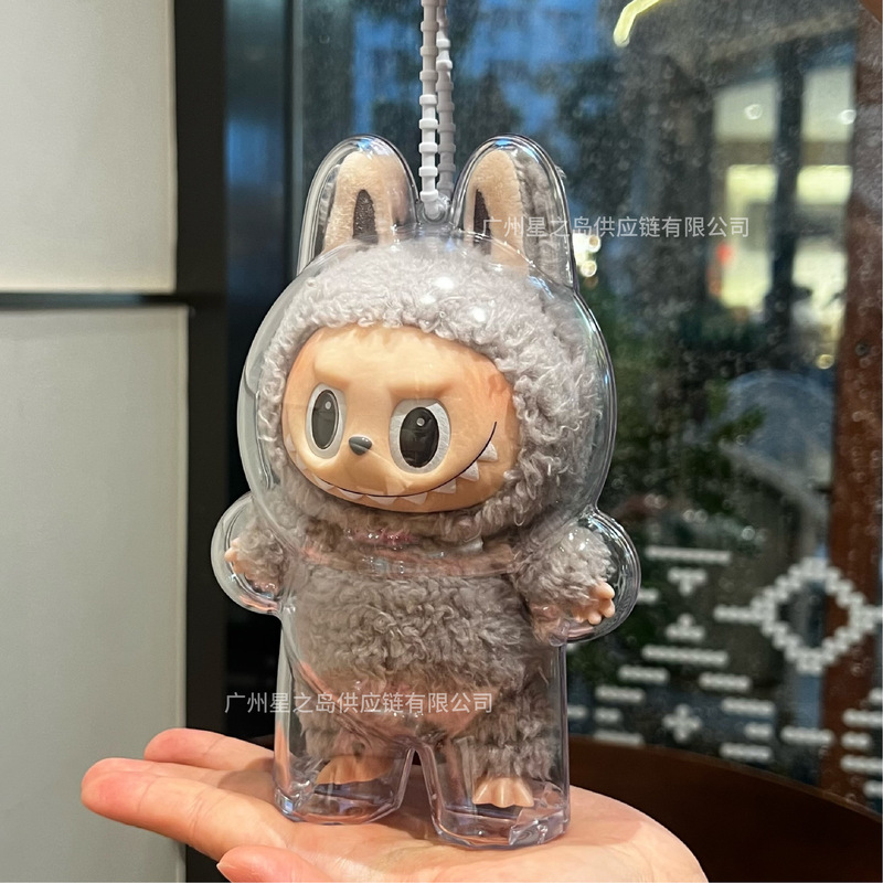 泡泡玛特labubu保护罩前方高能保护壳一代三代防尘收纳盒亚克力罩|undefined