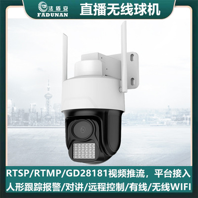 Новый высокоопределение беспроводной Wi -Fi Ball Ball Dual -Slight Intelly Humanoid Sensor Push Video RTMP Live Camera