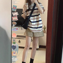 运动套装女2025新款夏季ins学生韩版宽松时尚短袖短裤休闲两件套