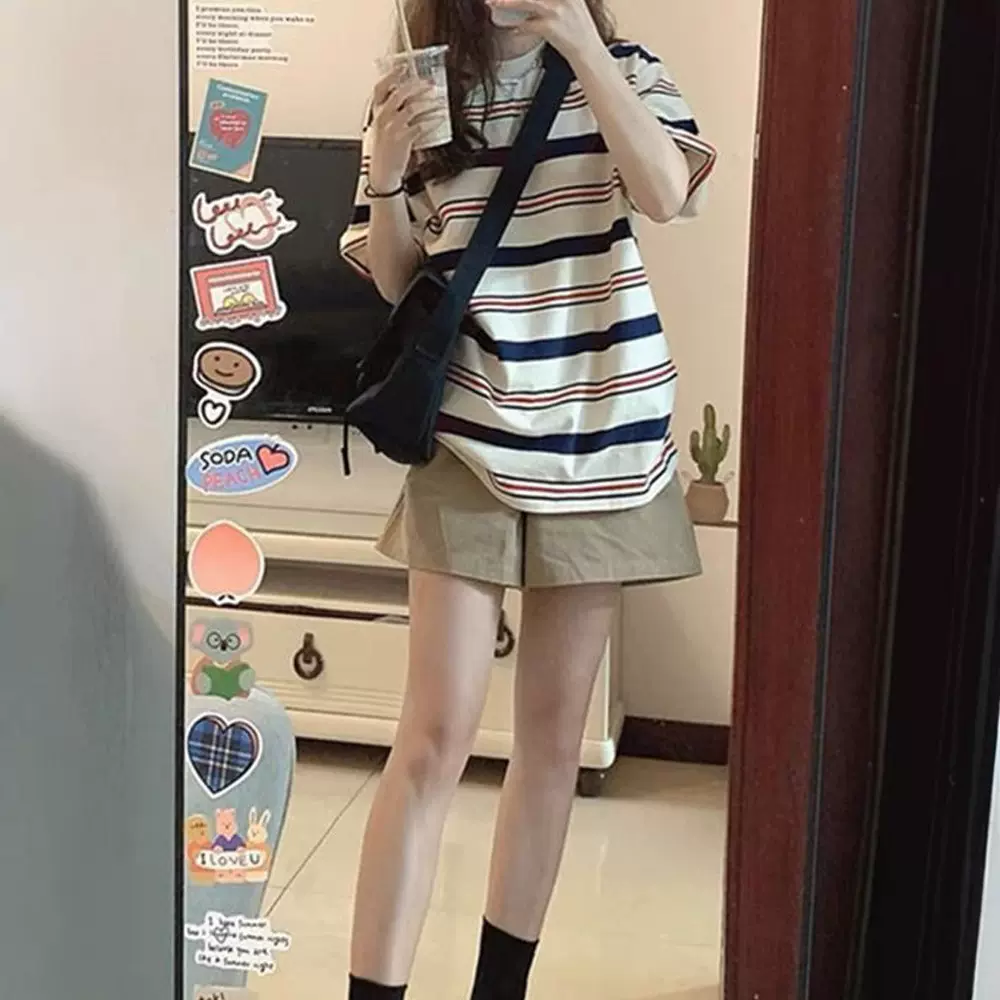 运动套装女2025新款夏季ins学生韩版宽松时尚短袖短裤休闲两件套