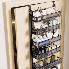 免打孔廚房牆上置物架壁掛調料收納多功能可拆卸門後架多層儲物架