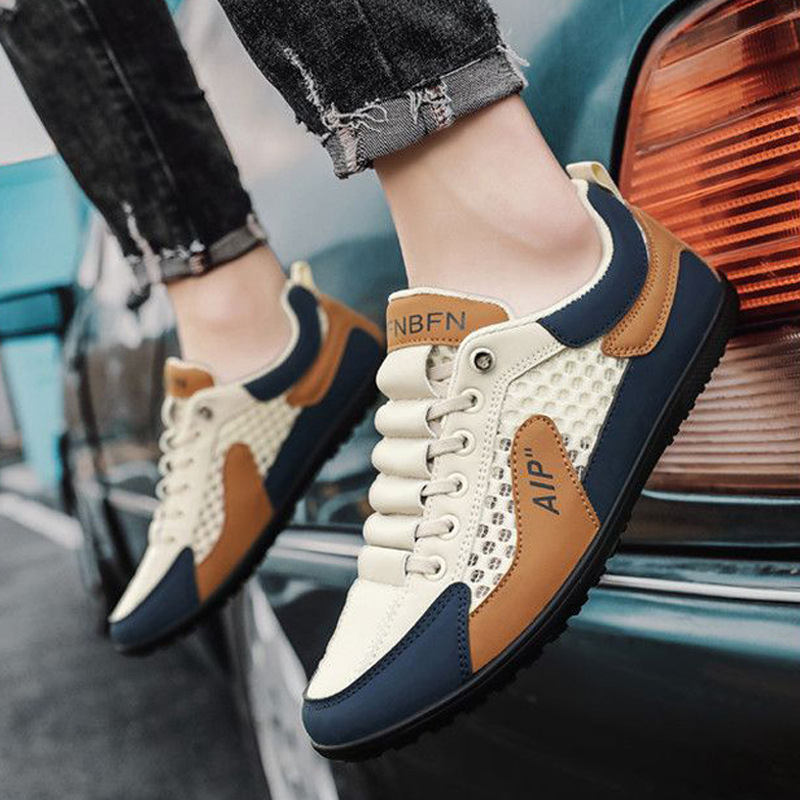 Men's Shoes 2025 Cross-border Mesh Casual Shoes Men's Cave Shoes Sports Simple and Convenient Slip-on Jogging Shoes