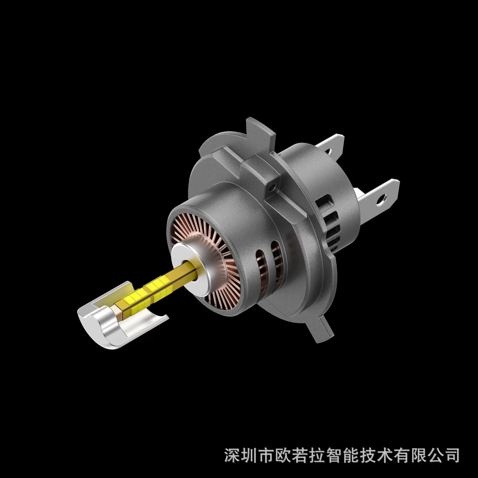 360°四面发光LED汽车大灯H7原车卤素灯1：1简易安装