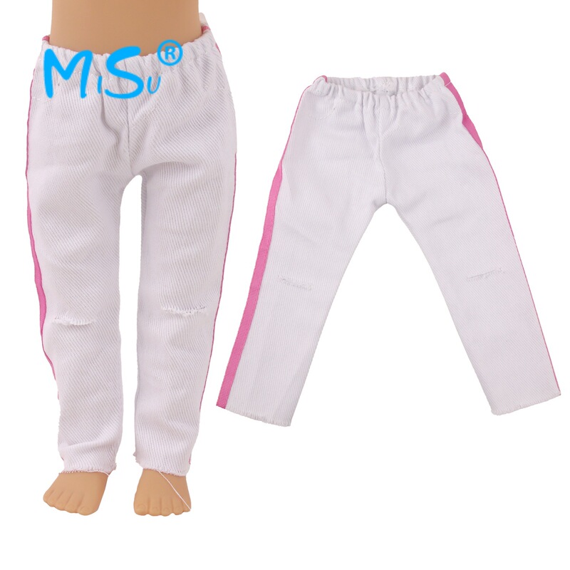 40cm American Girl Doll Sweatpants 16inch Striped White Sweatpants Toy Accessories in Stock Wholesale