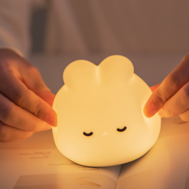 Силиконовая ночная лампа-кролик BD‑NL‑20 (Dream Rabbit), USB-перезаряжаемая, тёплый свет 3000K, 800мАч