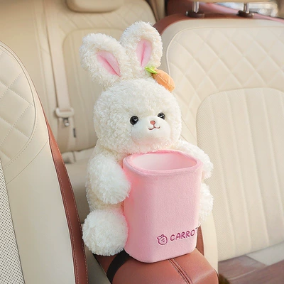 Car Tissue Box and Trash Car tissue box/set - bucket-white-rabbit-carrot-dual-use-model